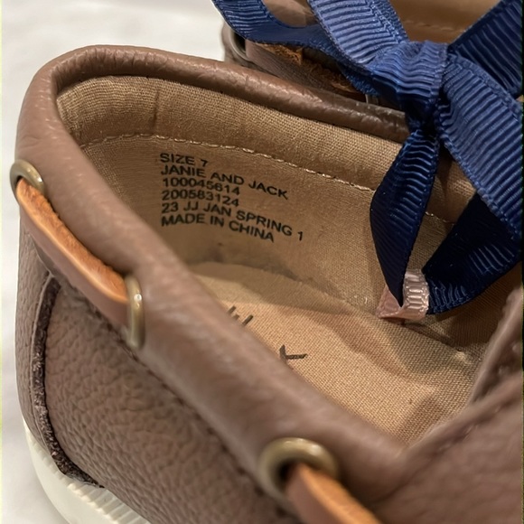 ❌SOLD❌ NWT Janie and Jack Baby Boy Brown Leather Boat Shoes - Size 7 - Picture 12 of 14